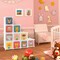 Costway 12-Cube Kids Wardrobe Baby Dresser Bedroom Armoire Clothes Hanging Closet with Door